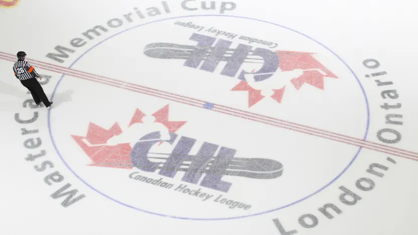 Logo da CHL no rink. (Reprodução: Getty Images)